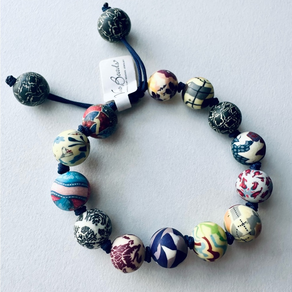 VivaBeads Chunky Tie Handmade Beads Bracelet NWT